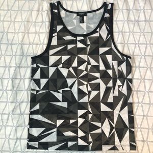 Mesh Geometric Pattern Tank Top